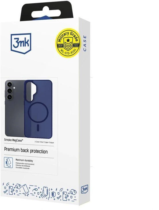 Dėklas 3Mk apsaugos 3mk dūminis „MagCase“, skirtas „iPhone 16 Pro“ – Mėlyna-permatomas