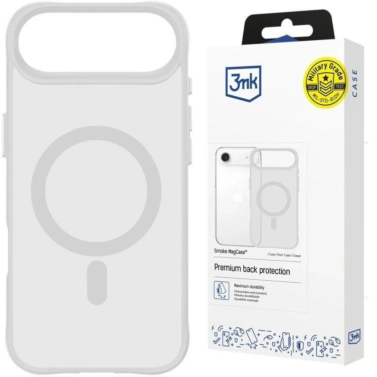 Dėklas 3Mk apsaugos 3mk dūminis „MagCase“, skirtas „iPhone Air“ – „Baltas-Translucent“