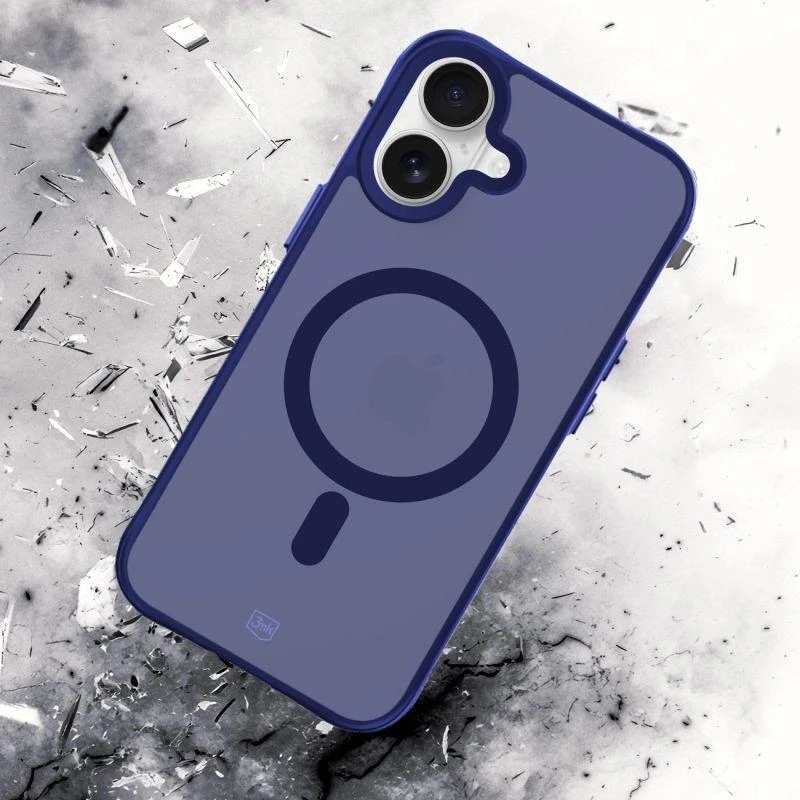 Dėklas 3Mk apsaugos 3mk dūmų spalvos „MagCase“, skirtas „iPhone 16“ – „Mėlyna-Translucent“