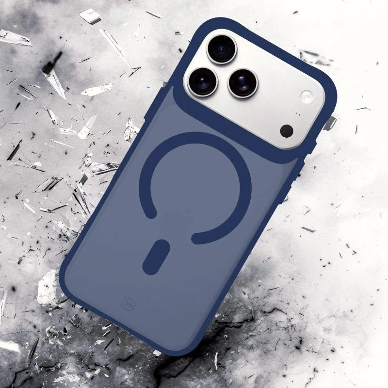Dėklas 3Mk apsaugos 3mk dūminis „MagCase“, skirtas „iPhone 17 Pro“ – Mėlyna-permatomas