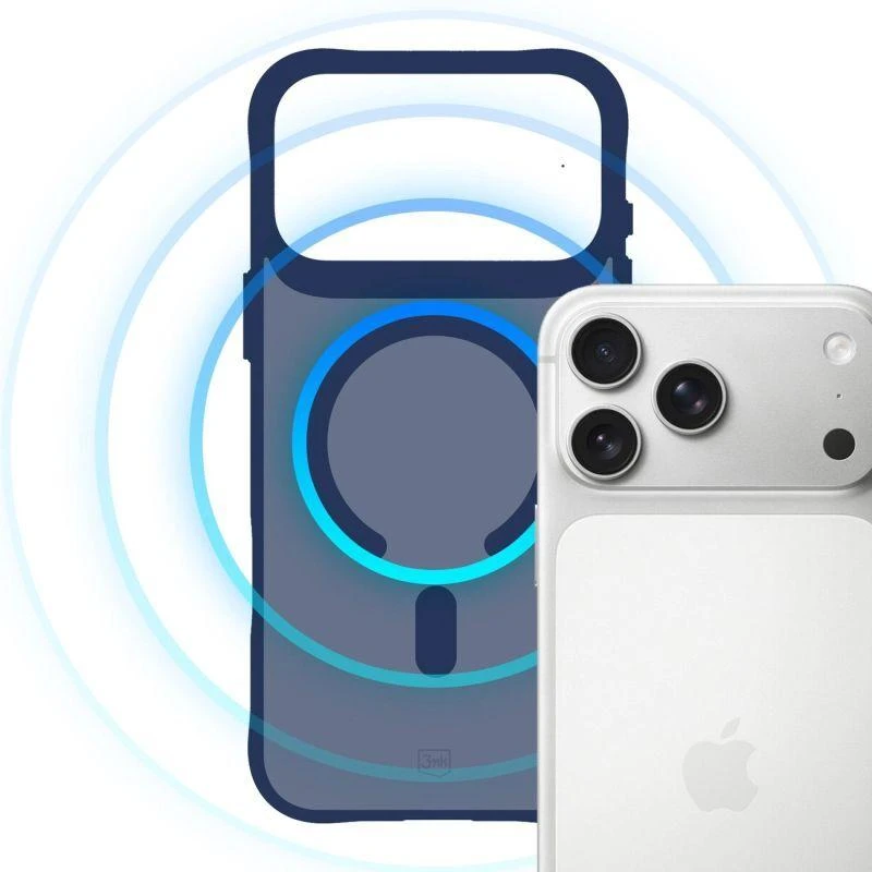 Dėklas 3Mk apsaugos 3mk dūminis „MagCase“, skirtas „iPhone 17 Pro“ – Mėlyna-permatomas