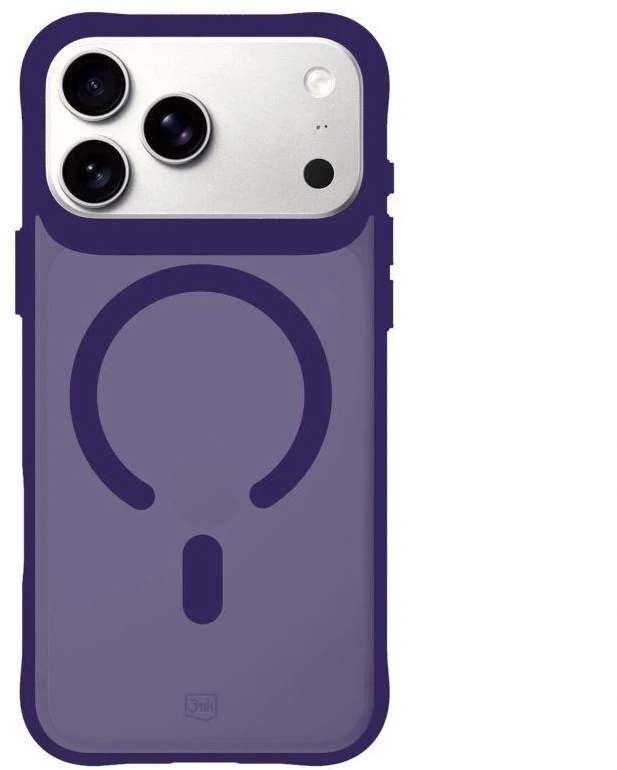 3Mk apsauginis 3mk dūminis „MagCase“ dėklas iPhone 17 Pro telefonui - violetinė-permatoma