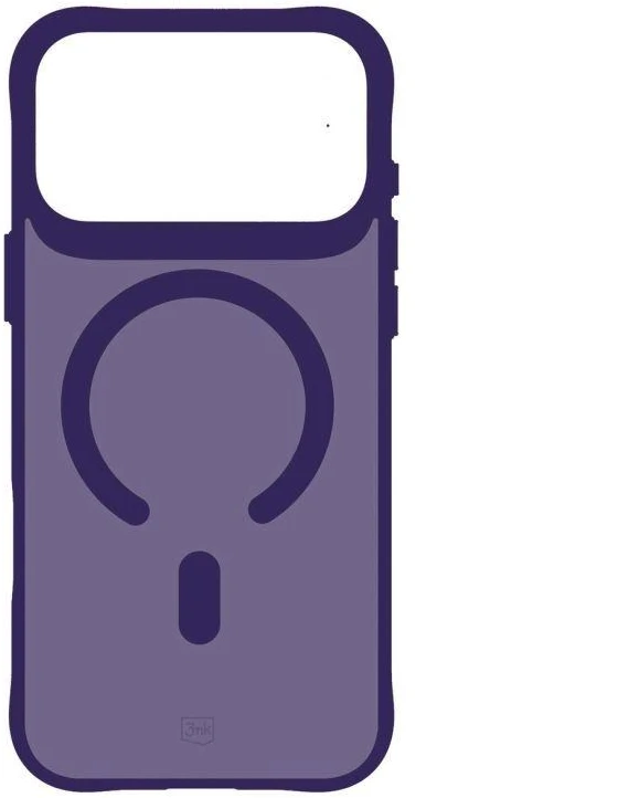 3Mk apsauginis 3mk dūminis „MagCase“ dėklas iPhone 17 Pro telefonui - violetinė-permatoma