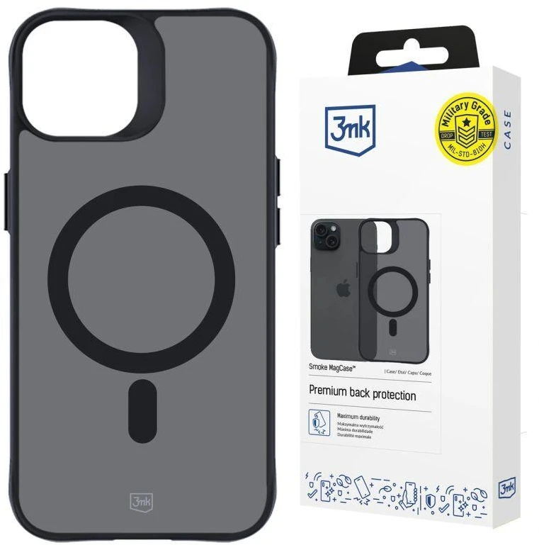 3MK dūmų spalvos MagDėklas Apple iPhone 15 Plus 6.7″