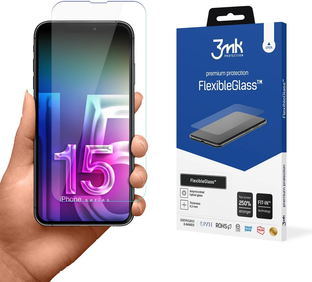 3Mk 3 mk „Apple iPhone 15“ – 3 mk „FlexibleGlass v2.0“