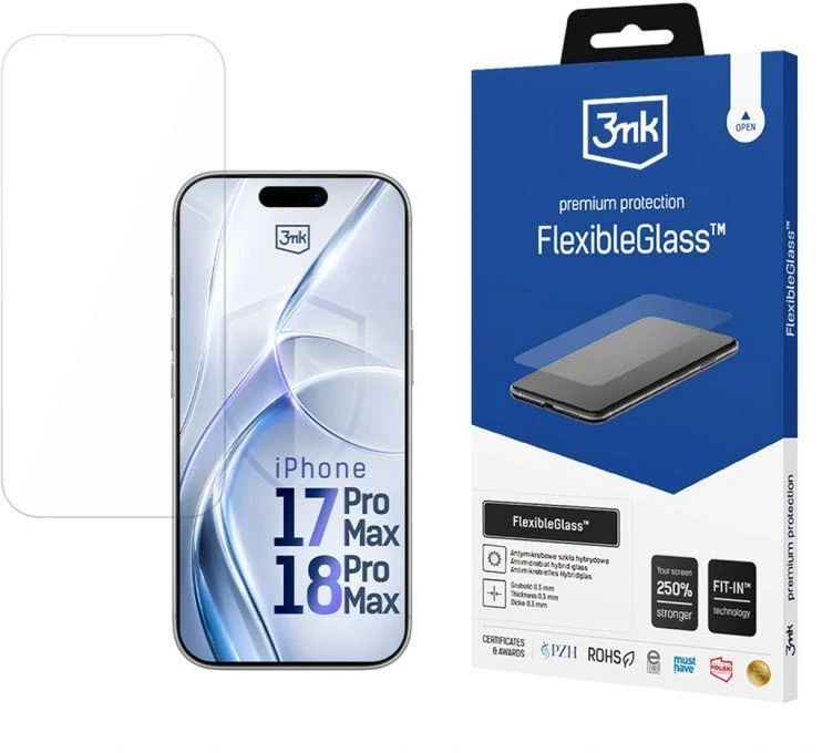 Hybrid glass 3MK FlexibleGlass skirtas iPhone 17 Pro Max
