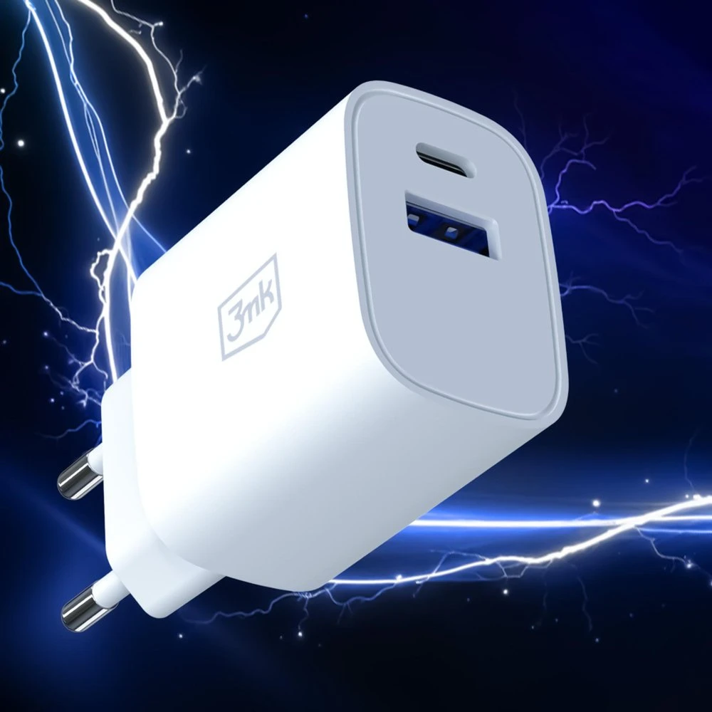 3Mk Protection 3mk FlowPower 30W 1A1C PD 3.0 QC4+ sieninis įkroviklis - Baltas