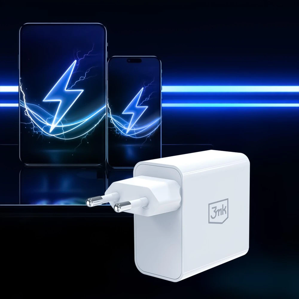 3Mk apsauga 3mk FlowPower 45W GaN PD PPS DCP QC4+ SuperVOOC AFC FCP SCP 1A1C Baltas