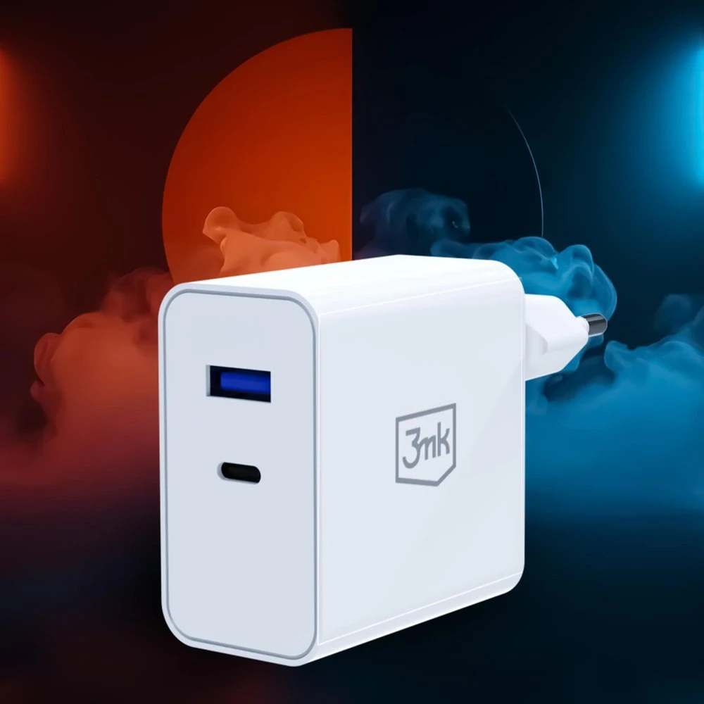 3Mk apsauga 3mk FlowPower 45W GaN PD PPS DCP QC4+ SuperVOOC AFC FCP SCP 1A1C Baltas