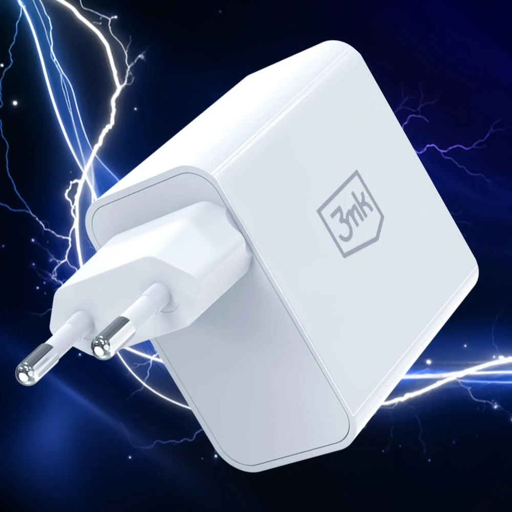 3Mk apsauga 3mk FlowPower 45W GaN PD PPS DCP QC4+ SuperVOOC AFC FCP SCP 1A1C Baltas