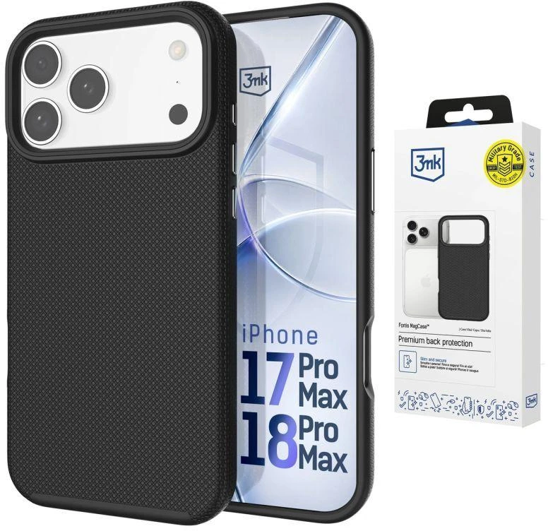 Dėklas 3Mk apsauga 3mk Fortis MagCase iPhone 17 Pro Max - Juodas
