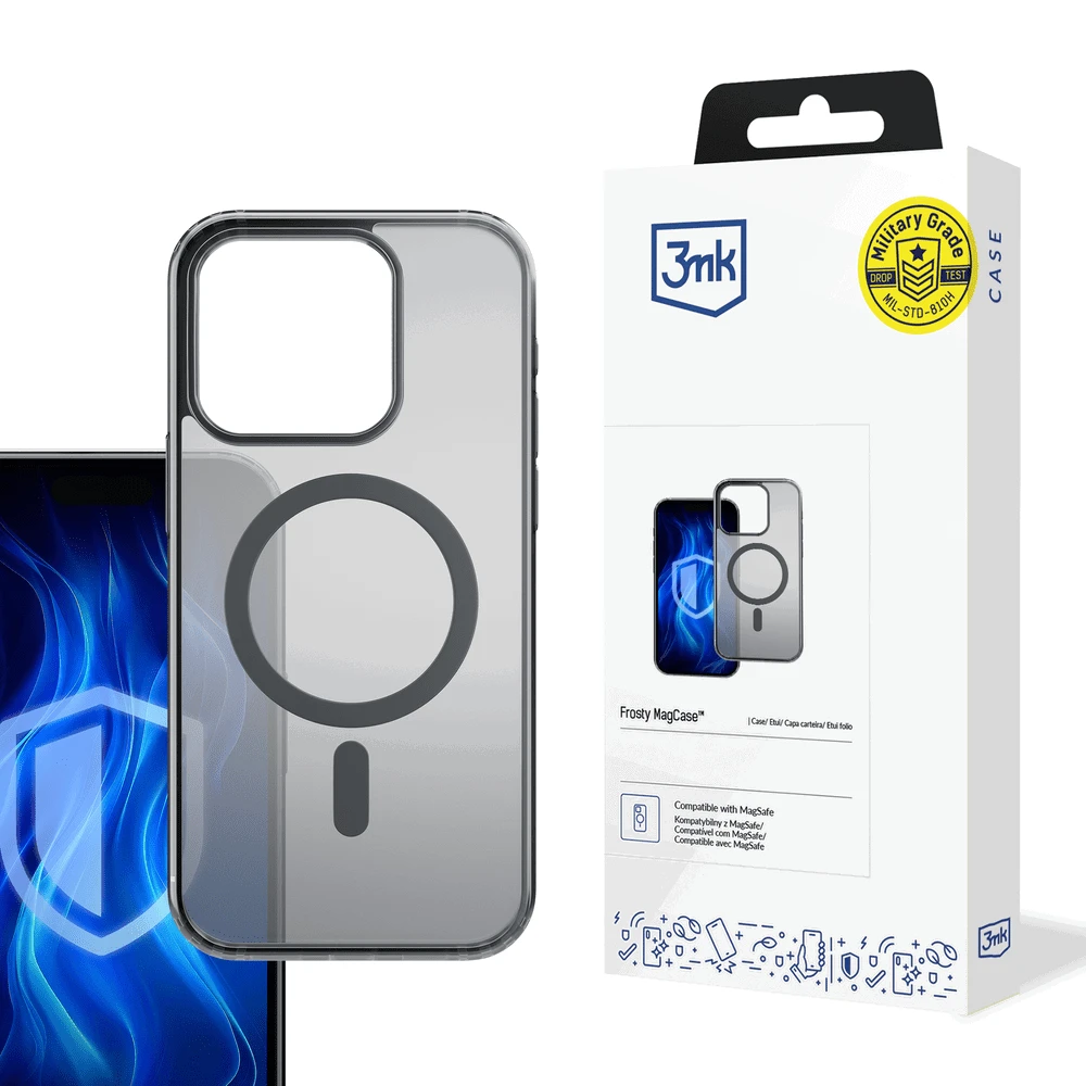3MK Frosty MagCase Apple iPhone 14 Pro Max dėklas telefonui juodos spalvos