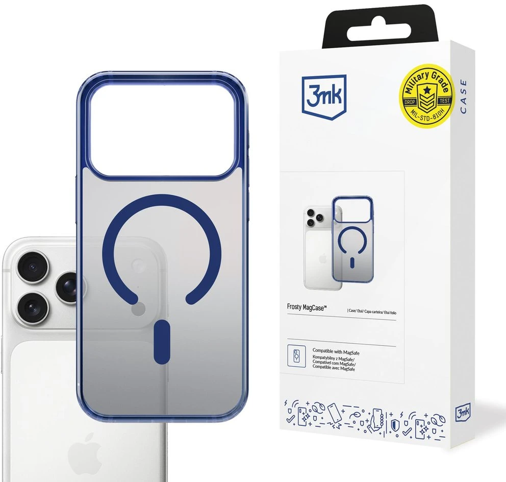 Dėklas 3MK Frosty MagDėklas iPhone 17 Pro mėlynas