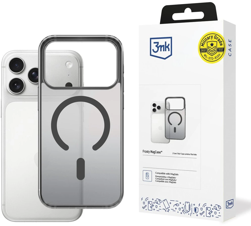 Dėklas 3mk Frosty MagCase Apple iPhone 17 Pro Max juodas