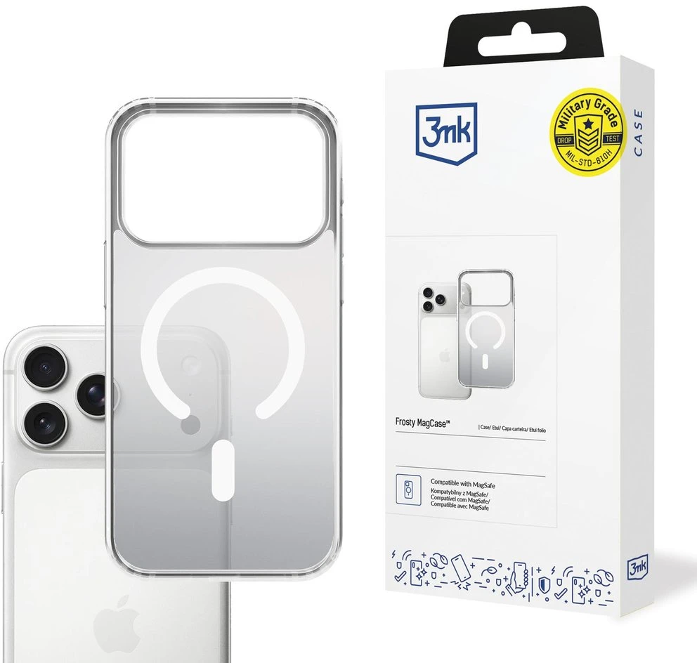Dėklas 3MK Frosty Magdėklas skirtas Apple iPhone 17 Pro Max baltos spalvos