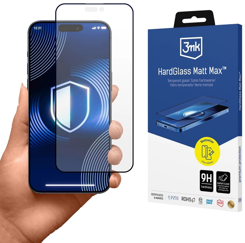 Apsauginis stiklas 3MK HardGlass Matt Max skirtas Apple Apple iPhone 17 Pro Max