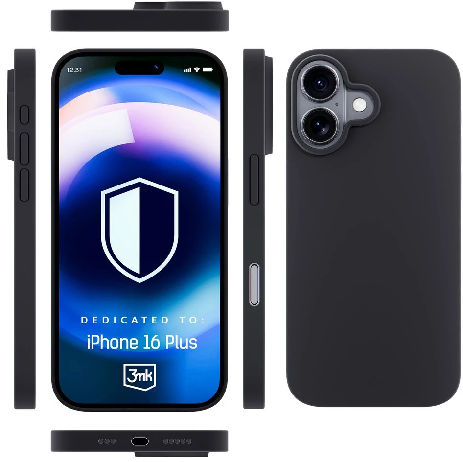 Dėklas 3Mk Protection 3mk Hardy silikoninis „MagCase“, skirtas „iPhone 16 Plus“ – pilkas