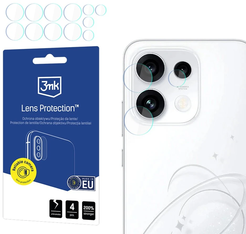 3Mk apsauga 3mk hibridinis objektyvo apsauginis stiklas „Oppo Reno 16 F / Reno 16 FS“ (CPH2859) kameros objektyvui