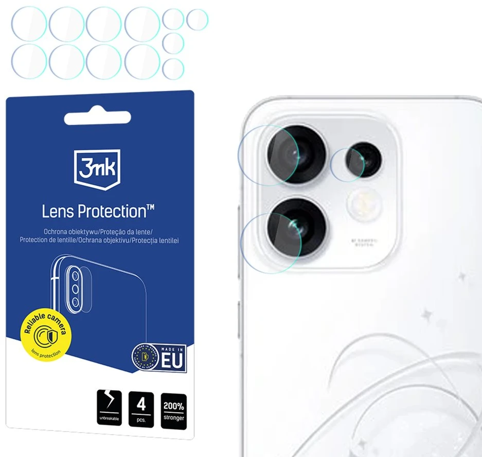 3Mk apsauga 3mk hibridinis objektyvo apsauginis stiklas „Oppo Reno 16 / Reno 16 Pro“ (CPH2863 / CPH2865) kameros objektyvui