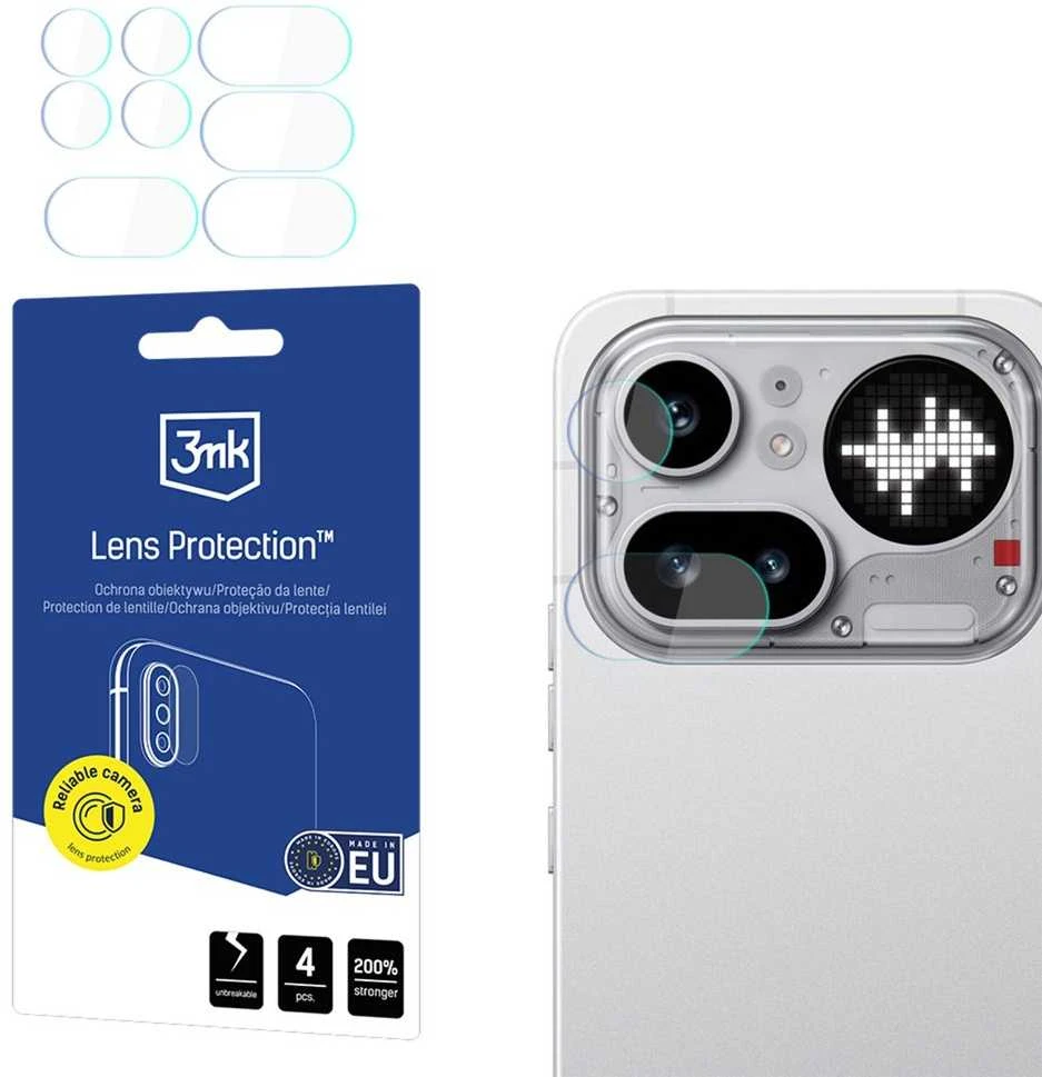3Mk apsauginis hibridinis stiklas kameros objektyvui 3mk objektyvo apsauga „Nothing Phone“ (4a) Pro