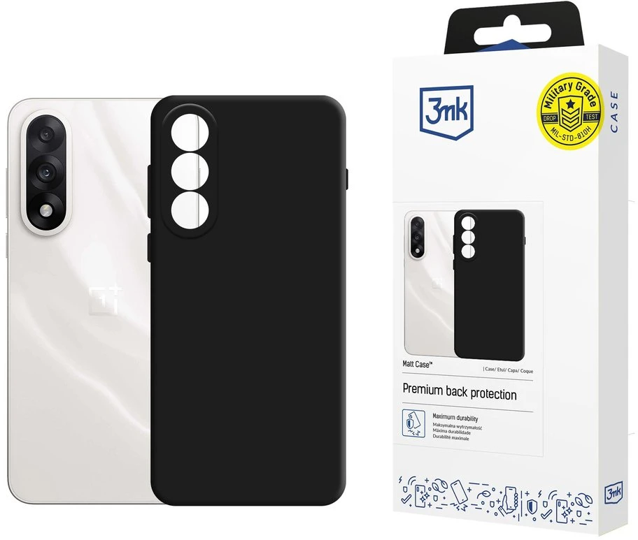 3Mk apsauginis 3mk matinis dėklas, skirtas „OnePlus Nord 5“ - matinis juodas