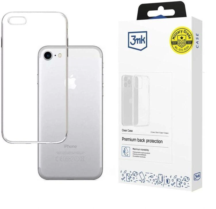 Dėklas 3MK skaidraus dėklo galinis dangtelis, Apple, iPhone 7/8, TPU, skaidrus