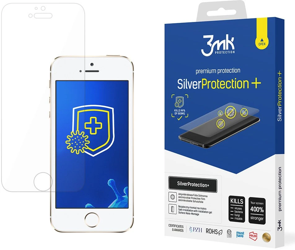 3mk SilverProtection+ apsauginė plėvelė iPhone 5 / 5S / SE telefonui