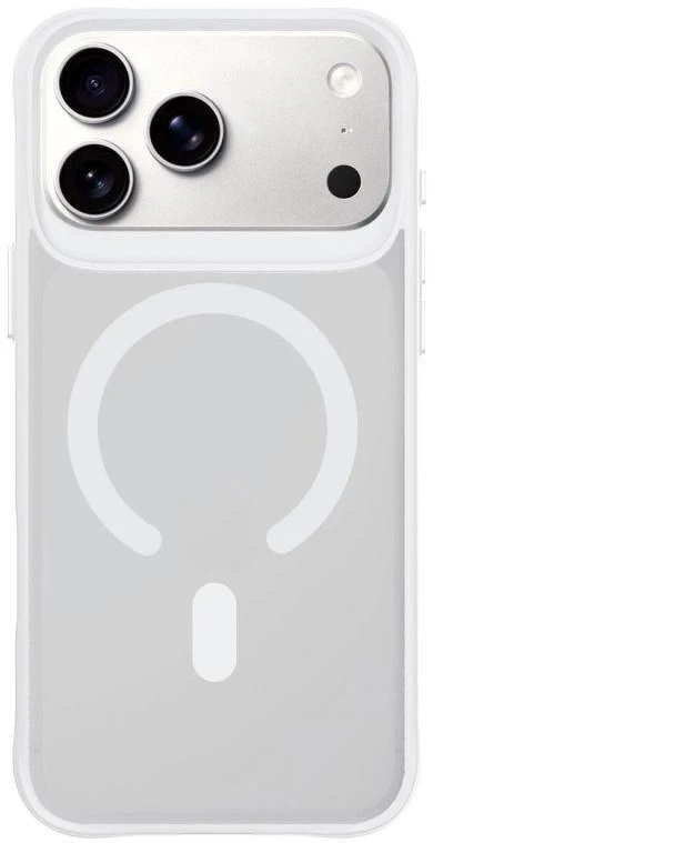 Dėklas 3Mk apsaugos 3mk dūminis „MagCase“, skirtas „iPhone 17 Pro“ – „Baltas-Translucent“