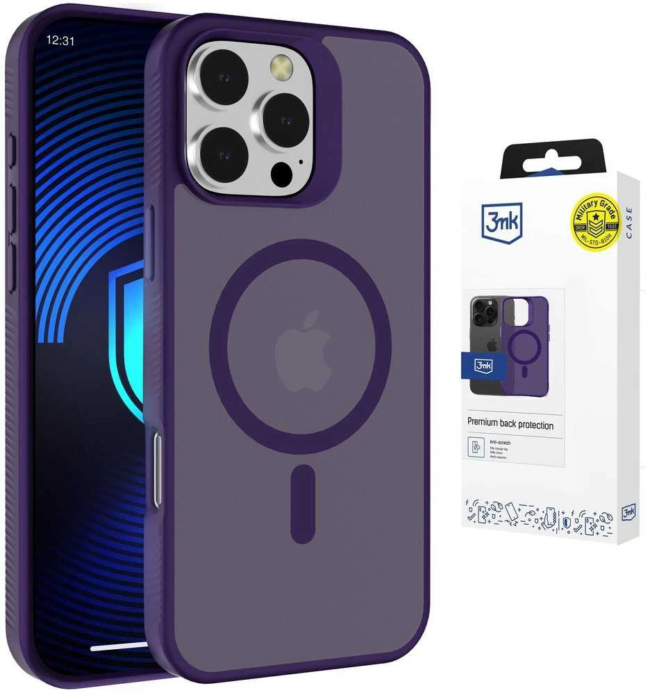 3mk Smoke MagCase dėklas iPhone 16 Pro, purpurinis
