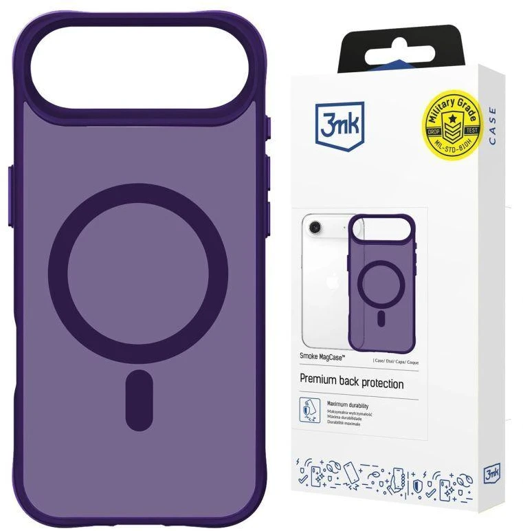 3mk Smoke MagCase dėklas iPhone Air, violetinis