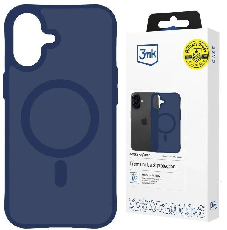Dėklas 3Mk apsaugos 3mk dūmų spalvos „MagCase“, skirtas „iPhone 17“ – „Mėlyna-Translucent“