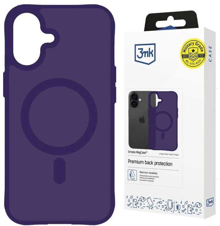 3Mk apsauginis 3mk dūminis „MagCase“ dėklas, skirtas iPhone 17 - violetinė-permatoma