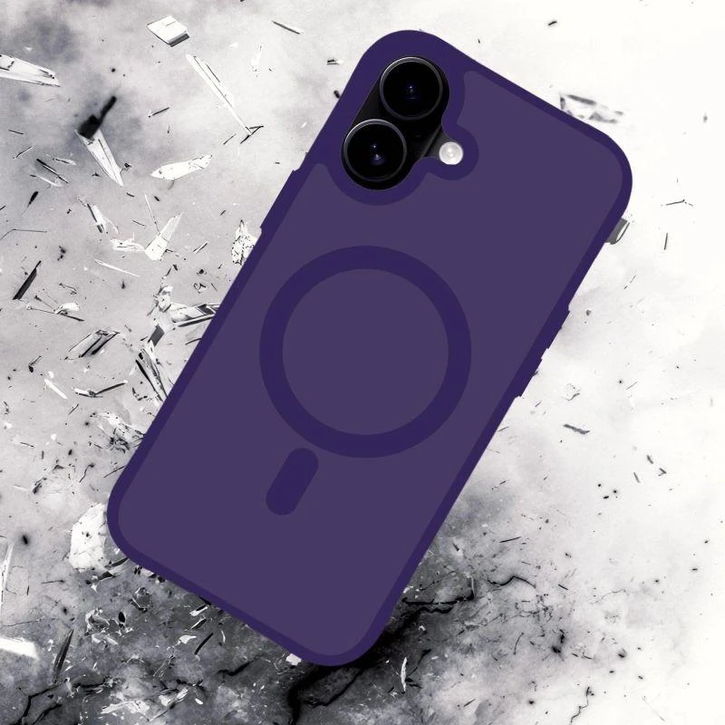 3Mk apsauginis 3mk dūminis „MagCase“ dėklas, skirtas iPhone 17 - violetinė-permatoma