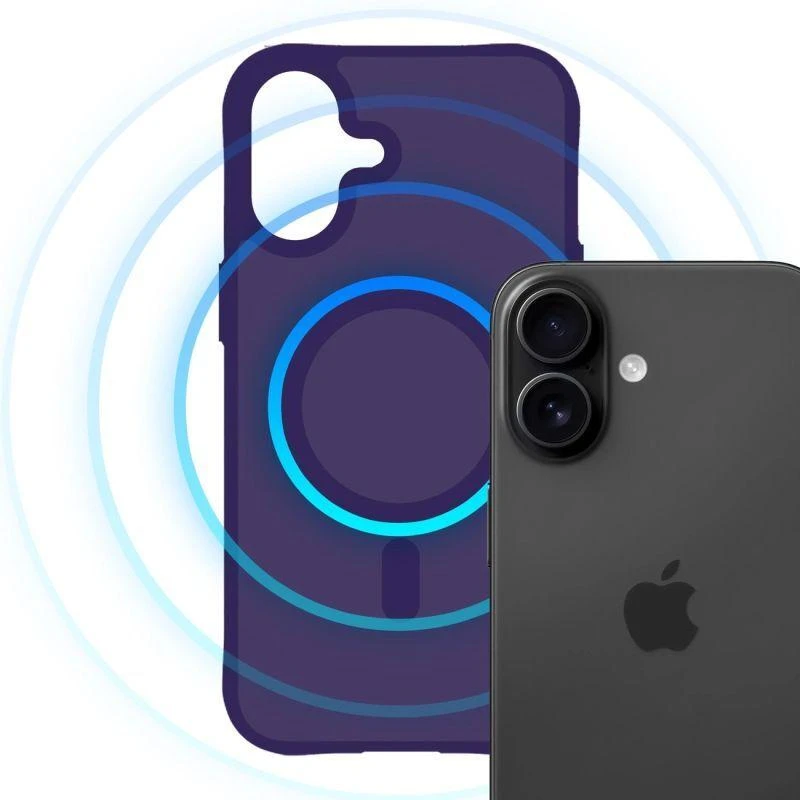 3Mk apsauginis 3mk dūminis „MagCase“ dėklas, skirtas iPhone 17 - violetinė-permatoma