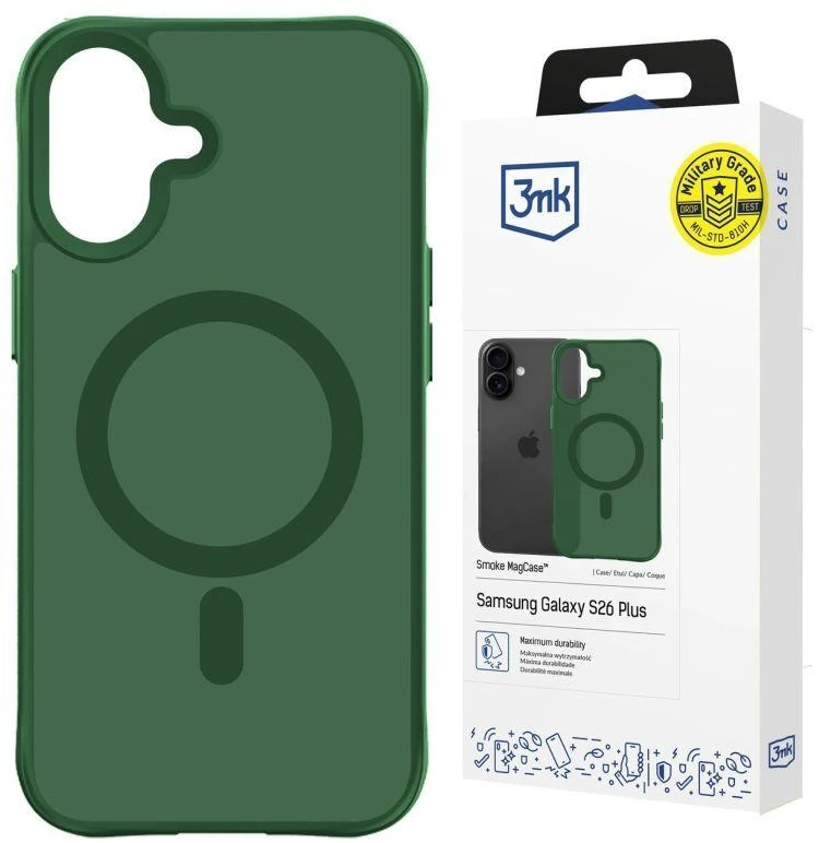 Nezatříděno 3Mk apsaugos 3mk dūminis „MagCase“ dėklas, skirtas iPhone 17 - Žalias-Translucent