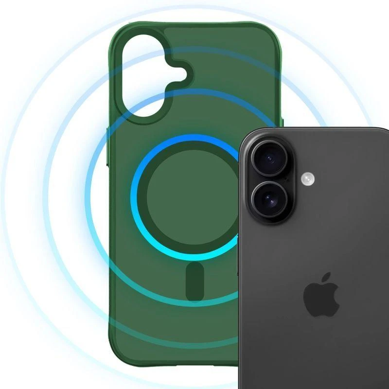 Nezatříděno 3Mk apsaugos 3mk dūminis „MagCase“ dėklas, skirtas iPhone 17 - Žalias-Translucent