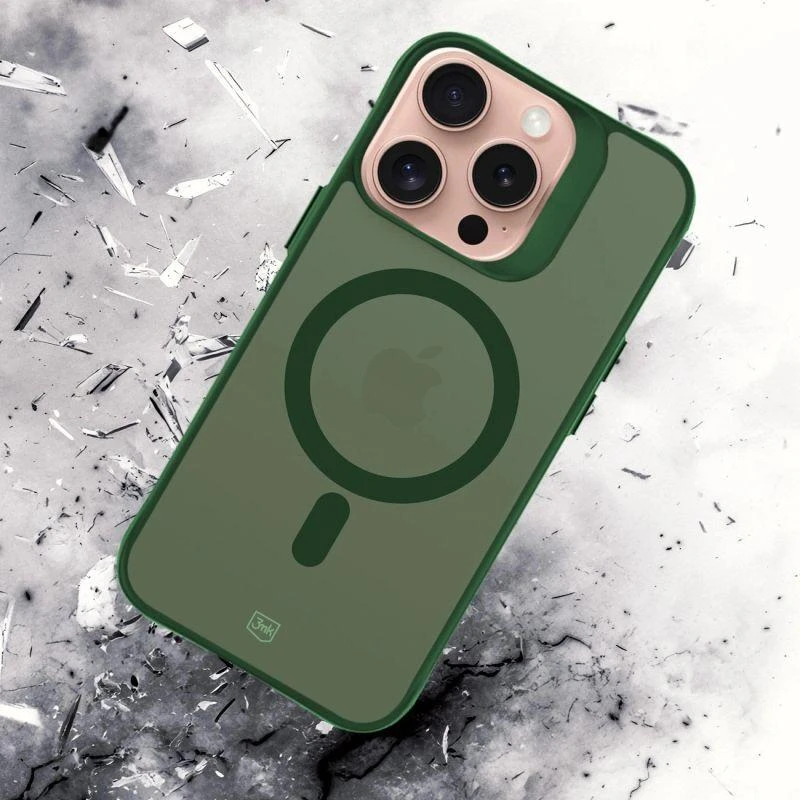 Dėklas 3Mk apsaugos 3mk dūminis „MagCase“, skirtas „iPhone 16 Pro Max“ - Žalias-permatomas