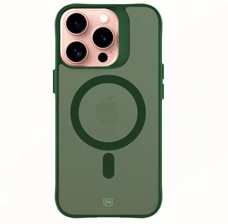 Dėklas 3Mk apsaugos 3mk dūminis „MagCase“, skirtas „iPhone 16 Pro Max“ - Žalias-permatomas