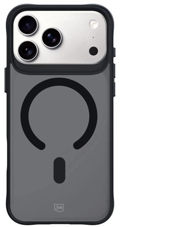 Dėklas 3Mk apsauga 3mk dūmų spalvos „MagCase“, skirtas „iPhone 17 Pro Max“ – juodas pusiau permatomas