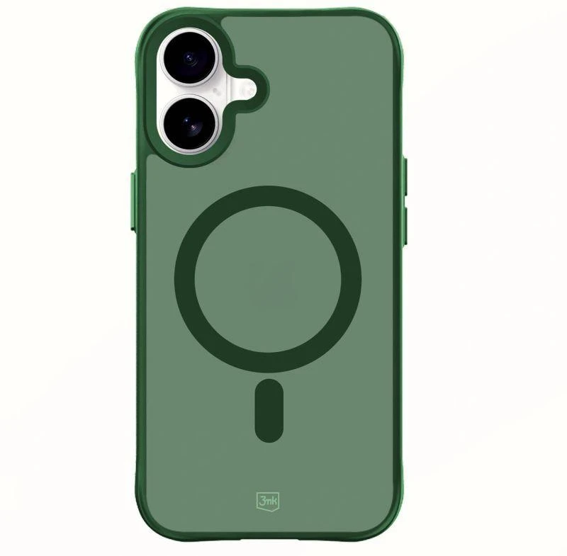 3Mk apsaugos 3mk dūminis „MagCase“ dėklas, skirtas iPhone 16 - Žalias-Translucent