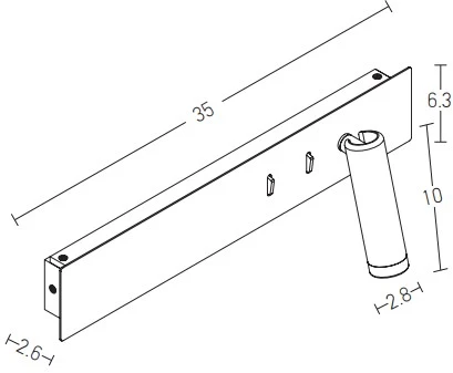 3W + 5W + 5W LED sieninis šviestuvas, baltas, 3000K, H52