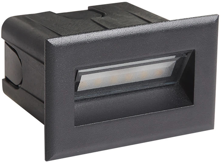 3W LED įleidžiamas fasado šviestuvas ERBA 4K, juodas, 4000K