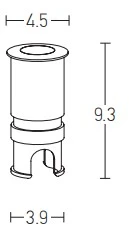 3W LED įleidžiamas į žemę lauko šviestuvas, aliuminio sp., 3000K, E178