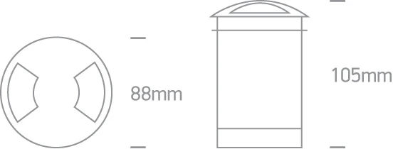 3W LED įleidžiamas į žemę šviestuvas, aliuminio sp., 3000K, 69016/W