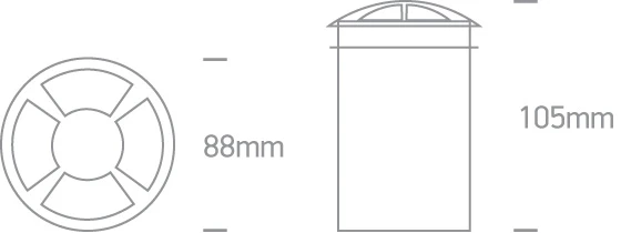 3W LED įleidžiamas į žemę šviestuvas, aliuminio sp., 3000K, 69016A/W