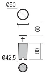 3W LED įleidžiamas lauko šviestuvas XPI, baltas, 3000K, IP65, 90044