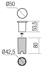 3W LED įleidžiamas lauko šviestuvas XPI, juodas, 3000K, IP65, 90043