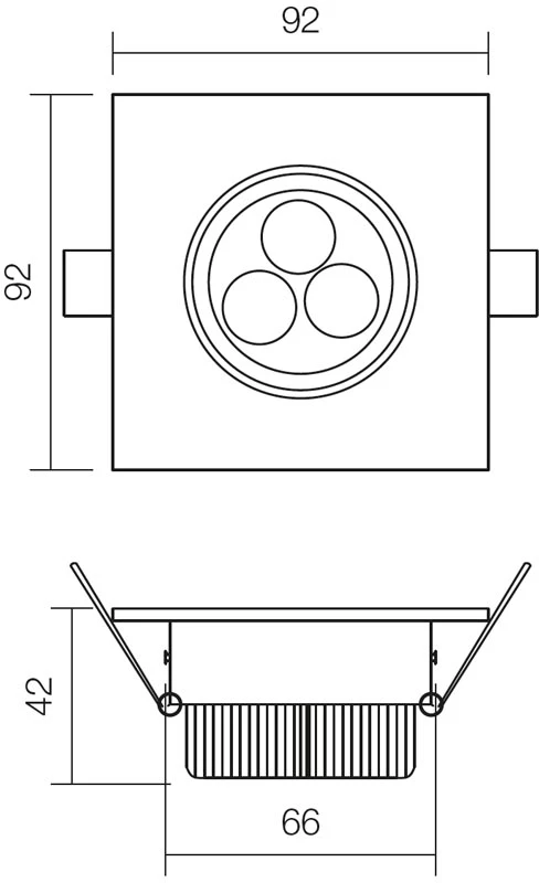 3W LED įleidžiamas pakreipiamas šviestuvas MT 116 LED, aliuminio sp., 4000K