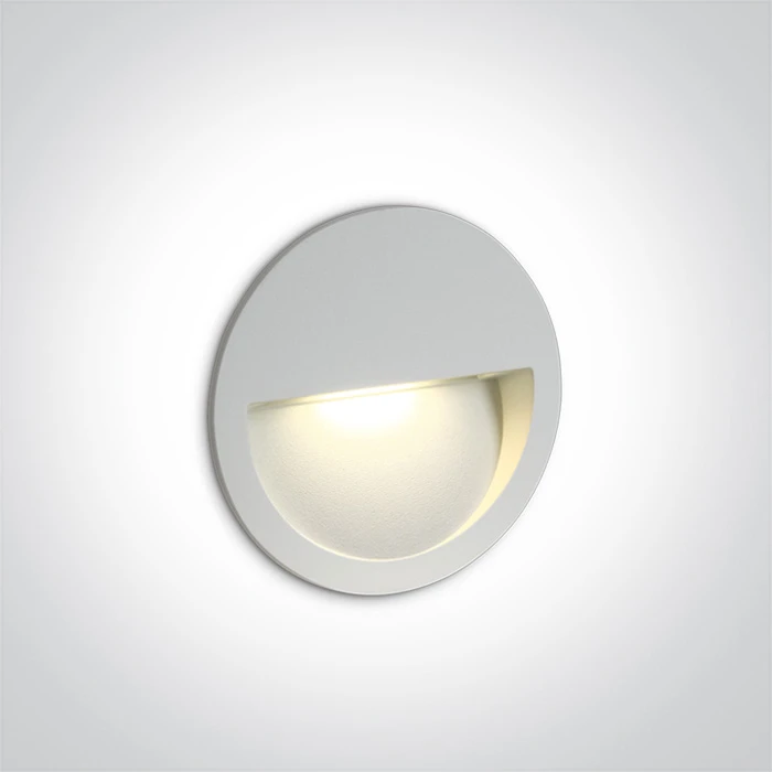 3W LED įleidžiamas sieninis lauko šviestuvas, baltas, 3000K, 68068/W/W