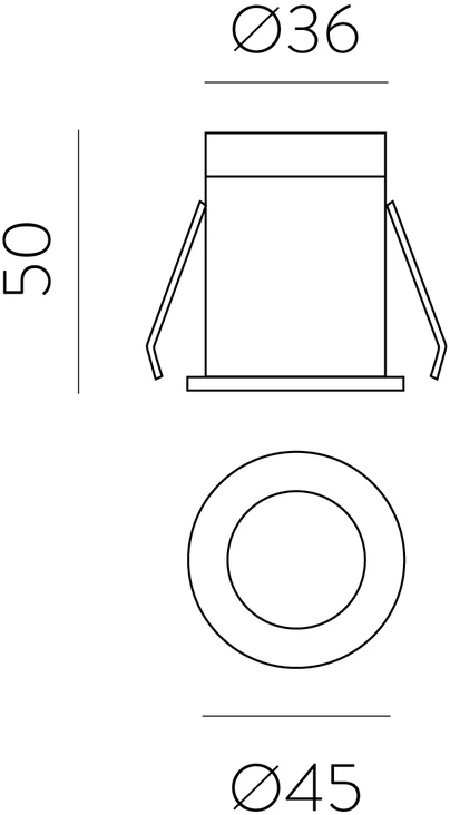 3W LED įleidžiamas šviestuvas DOT, juodas, 2700K, E3949090N